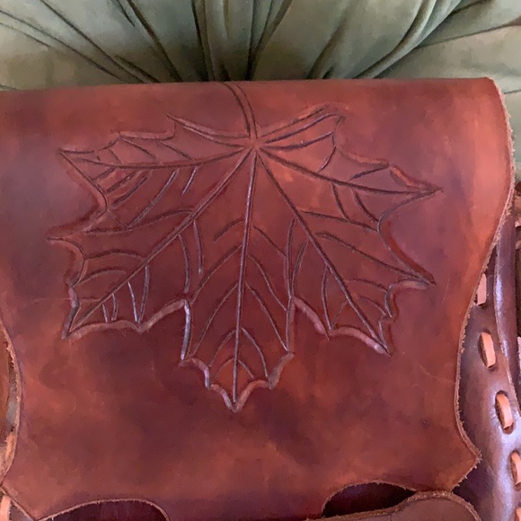NWOT Genuine Leather Boho Hand Tooled Bag. - Picture 4 of 8